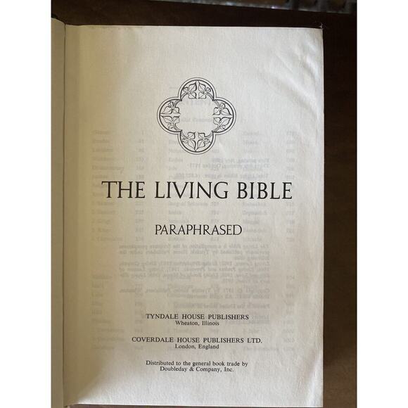 The Living Bible Paraphrased Tyndale House Padded Hardcover 20th Printing 1973 - Picture 5 of 6